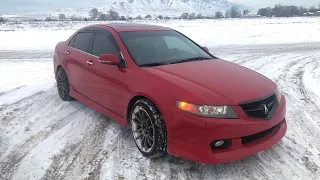 Acura TSX In the snow.