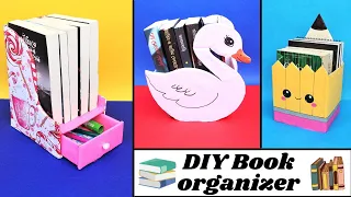 DIY 3 Easy Book Organizers| How to make Book Stand/Holder from waste cardboard| Best Out of Waste