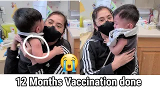 12 Months Baby Vaccination Shot |4 Shots in His Arm😢