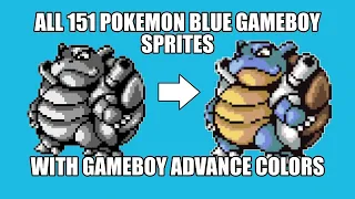 151 Gameboy Pokemon Sprites with GameBoy Advance Colors (Pokemon Blue Version)