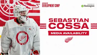 Sebastian Cossa at Detroit Red Wings Development Camp