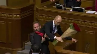 Brawl erupts at Ukraine's parliament