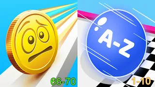 Coin Rush VS AZ Run Android iOS Gameplay (Level 66-70 VS Level 1-10)