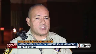 Off duty officer dodges bullet in suspected high speed road rage near Las Vegas Strip