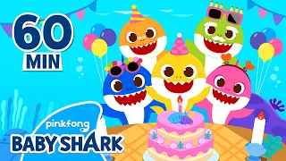 [1 HOUR] Shark Family Happy Birthday Song | Happy Birthday to You Song | Baby Shark Official