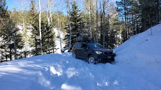 Lifted Forester XT -- Deep snow turn around