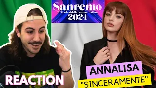 🇮🇹 Annalisa - Sinceramente Reaction SANREMO 2024 (SUBTITLED) Italia Sanremo 2024 Prima Serata