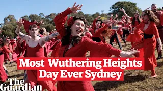 'The Most Wuthering Heights Day Ever': Kate Bush fans gather in red frocks to dance merrily