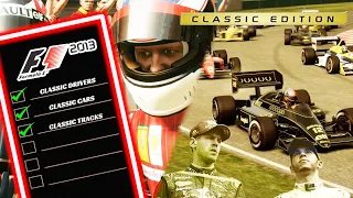 Classic Tracks and Classic Cars on F1 2013