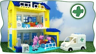 Peppa Pig. The construction of the hospital and the story of the heroes of the cartoon