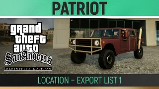 GTA San Andreas: Definitive Edition - Patriot Location - Export List #1🏆