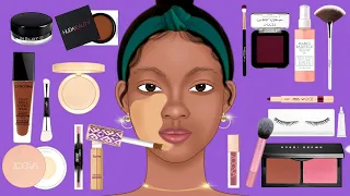 Makeup ASMR | BLACK BEAUTY MAKEUP ANIMATION | MAKEUP FOR DARK SKIN 