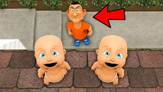 Baby Escapes EVIL Daddy On Roof!