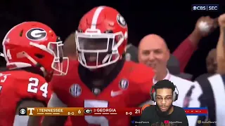 REACTING to #1 Tennessee vs #3 Georgia Highlights GEORGIA DEFENSE IS... OH MY DAMN... 😲