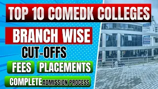 COMEDK Top 10 Colleges with Cutoff & Placements | Get Rvce,Msrit,Bmsce at low rank 😍