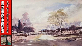 How to Paint a Simple Winter Landscape in Watercolour