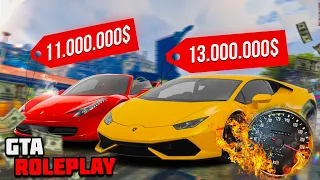 КУПИВ НОВУ FERRARI ЗА 11.000.000 $ ! ДИКА ГОНКА FERRARI VS LAMBORGHINI НА 1.000.000 $ В GTA 5 RP