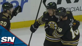 Bruins' Pastrnak Rips One Past Wild's Fleury To Beat First-Period Buzzer
