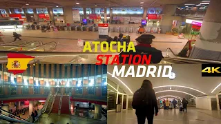 ATOCHA STATION MADRID 4K WALKING TOUR !! 2023 SPAIN