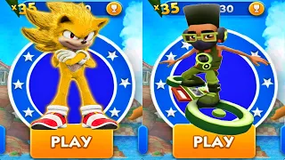 Sonic Dash vs Subway Surfers - World Tour Iceland Super Runner Fresh vs Movie Super Sonic Gameplay