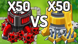 50 Super Mines VS. 50 Perma Spikes