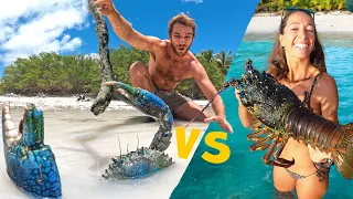 GIANT CRAB vs LOBSTER (Catch & Cook)