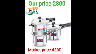 prestige popular stainless steel combination pack 5L, 3L, 2L, Induction Bottom pressure  cooker