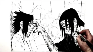 How to Draw Itachi vs Sasuke | Naruto