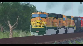 BNSF C44-9W H2 MSTS 4723 EMPUJA TREN DE CARGA