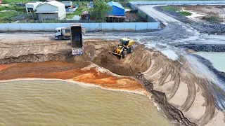 EP944,wheel loader sdlg push sand in water
