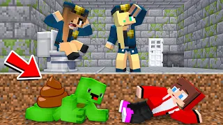 Maizen Sisters : JJ and Mikey trying to Escape from Prison (Maizen Minecraft Animation)