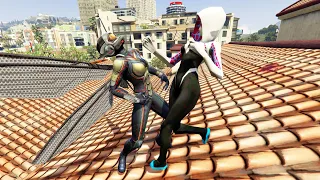 GTA V - Best Extreme Ragdolls And Fails V.26 (SpiderWoman Gwen Stacy VS Wasp / Epic Ragdolls)