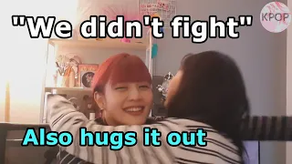 Miyeon and Minnie almost break up again but quickly hugs it out