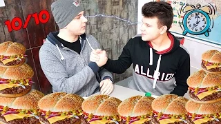 10 ЧИЗБУРГЕРОВ ЗА 10 МИНУТ | ВЫЗОВ ПРИНЯТ | BURGER CHALLENGE / КРУТО КАК 100 ЖВАЧЕК / Макс Приходько