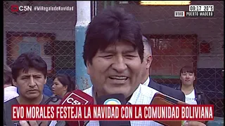 Evo Morales festeja la Navidad con la comunidad boliviana