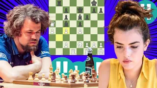 Distressing chess game | Magnus Carlsen vs Alexandra Botez 12