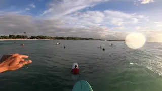 WPB - DEC 7 AM - POV longboard surfing - RAW - GoPro Hero8 - Hawaii