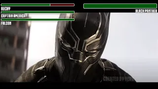 Bucky, Captain America and Falcon vs. Black Panther WITH HEALTHBARS | HD | Captain America Civil War