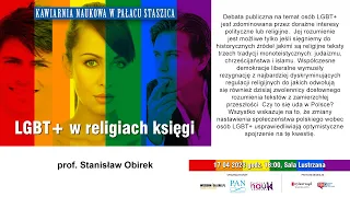 LGBT+ w religiach księgi / prof. Stanisław Obirek