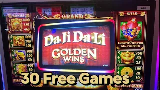30 Free games on Da Ji Da Li Slot machine $5.28 bet. #casino #slotmachine