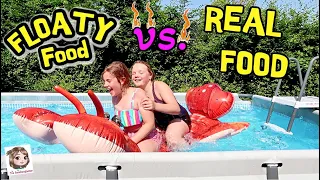 SOMMER POOL CHALLENGE 😎 Floaty / Luftmatratzen Food vs. Real Food 🍕🍟🌭 Hannah vs. BFF