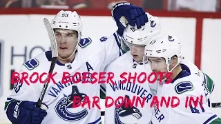 Brock Boeser roofs it bar down from faceoff win from Pettersson