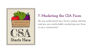 CSA Starts Here: Marketing the CSA Farm