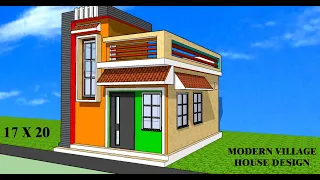 17 x 20 SMALL VILLAGE HOUSE DESIGN II 17 X 20 GAHR KA NAKSHA II 17 X 20 3D HOUSE PLAN