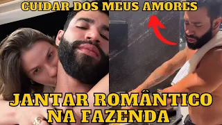 Gusttavo Lima e Andressa Suita JUNTOS na FAZENDA e o cantor prepara o Jantar da família