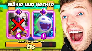 NUR RECHTE KARTEN WÄHLEN, BIS ICH 12 SIEGE HABE...😨 | Clash Royale Deutsch