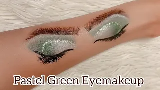 Pastel Green Eyemakeup Tutorial | Silver Cut crease Eyemakeup Tutorial