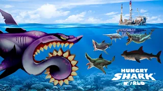 NEW BUZZ CUT BIG SHARK PLAY IN 2 MAP HUNGRY SHARK WORLD - HUNGRY SHARK WORLD GAMEPLAY