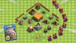 Max Golem Army vs Every TownHall -Clash of Clans
