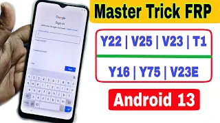 ViVO Y22, V25, V23, T1, Y16, Y75, V23E..Frp Bypass Android 13 (Without Pc) Google Account Remove |ok